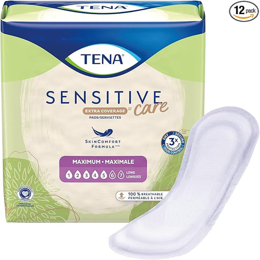 TENA Sensitive Maximum Long Bladder Control 12 Count, 1 Pack