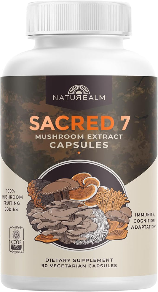 Naturealm - Sacred 7 Mushroom Extract 100 Percent 30-Day Supply