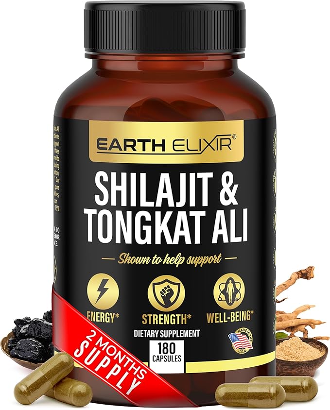 Shilajit 1000mg & Tongkat Ali 400mg (180 Capsules) (20% Fulvic