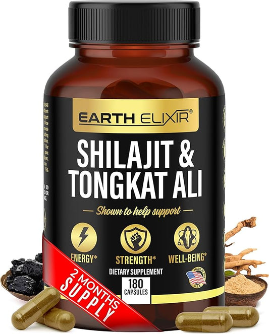 Shilajit 1000mg & Tongkat Ali 400mg (180 Capsules) (20% Fulvic