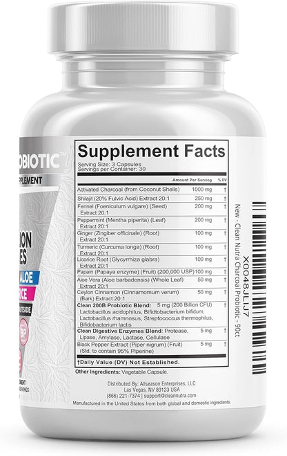 Clean Nutra Activated Charcoal Capsules Shilajit 5000mg Pills 200 Billion