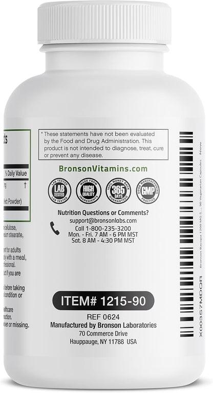 Bronson Bacopa Supports Healthy Brain Function and Mental Performance, Traditional Herb, Non-GMO, 90 Vegetarian Capsules