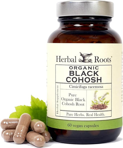 Herbal Roots Organic Black Cohosh Root 600mg | 60 Capsules,