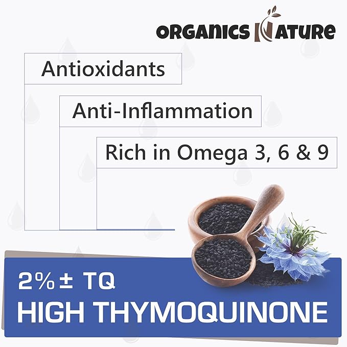 ORGANICS NATURE Black Seed Oil Capsules 1000MG Vegan 100% Cold 3s