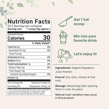Organic Raspberry Juice powder, 8oz 100% Natural