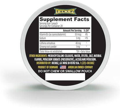 Caffeine Pouches, 5 Cans (100 Pouches), Pre Workout Pouches, Coffee Pouches & Energy Drink Alternative, 40mg Caffeine per Pouch, Sugar Free Caffeine Supplement, Wintergreen Flavor