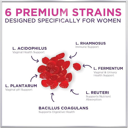 Women's Probiotic - Probiotics for Women Gummy for Digestive Health, Vaginal pH, Urinary & Immune Health Support, 3 Billion CFU w/Cranberry, Probiotic & Prebiotic Gummies for Women - 120 Gummies