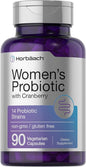 Horbaach Probiotic for Women with Cranberry | 90 Capsules | 14 Probiotic Strains | Non-GMO, Gluten Free Supplement