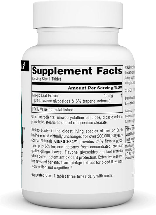 Source Naturals Ginkgo-24 40 mg, 120 Tablets