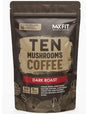 Instant Mushroom Coffee Dark Roast Organic (60 Servings) With 10 Mushrooms (Lions Mane, Cordyceps, Turkey Tail & Other) Mixed With Gourmet 100% Arabica Instant Coffee for Focus & Gut Health Support