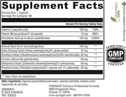 XYMOGEN Adrenaliv - Adrenal Support Supplement B6 (60 (60 Capsules)