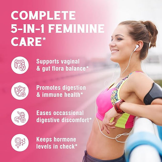 Probiotics for Women 100 Billion CFU 15 Strains, Daily Probiotic & Prebiotic Supplement with Organic Cranberry to Support Vaginal, Digestive, Immune Health, Shelf Stable, 30 Vegan Capsules