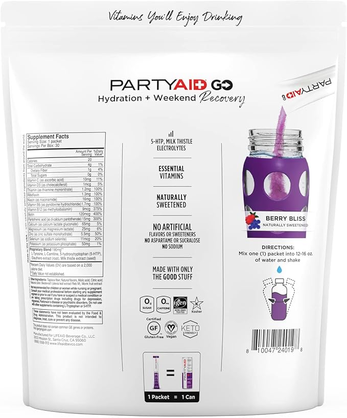PARTYAID GO Feel Good Tonight and 5-HTP, B-Complex, 30 Count 1)