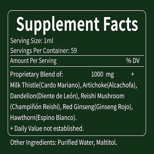 Herbal Extract Supplement –Milk Thistle Artichoke 2oz