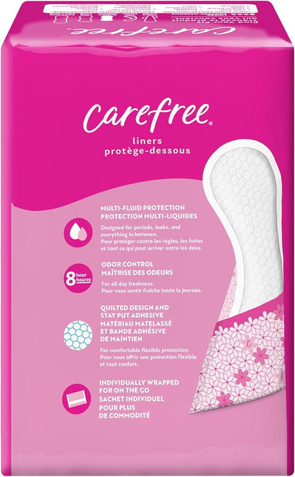Carefree Panty Liners for Women, Regular, 54ct | 8-Hour Odor 54ct (Packaging