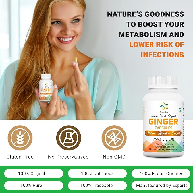Organic Aura Ginger Capsules. Made