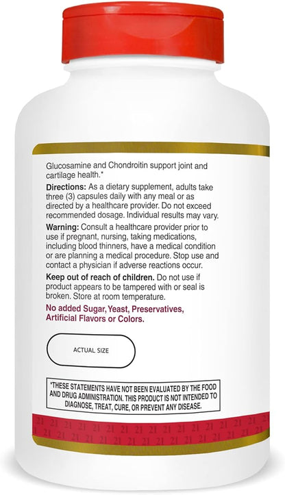 21st Century Glucosamine Chondroitin 500/400mg 210 Count