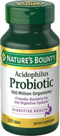 Nature's Bounty Acidophilus Probiotic, Daily Probiotic Supplement, Supports Digestive Health, 1 Pack, 120 Tablets