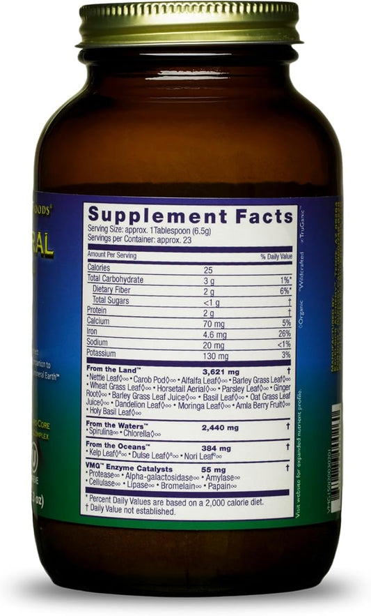 HealthForce SuperFoods Vitamineral Green - Mineral Supplement for Immune & Thyroid Support - Green Powder Supplement with Ingredients from The Land - Gluten-Free & Vegan - 150 Grams