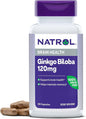 Natrol Brain Health Ginkgo Biloba 120mg, 60 Capsules, 60 Day