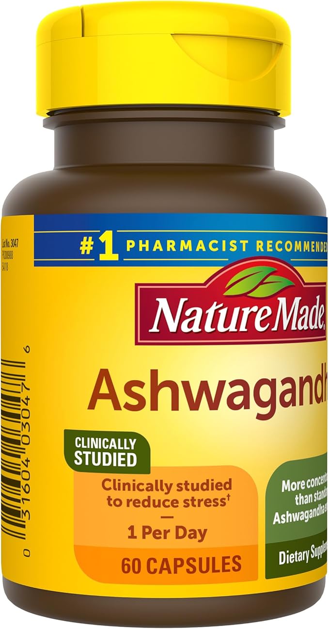 Nature Made Ashwagandha Capsules 125mg 60 Capsules, 60 Day