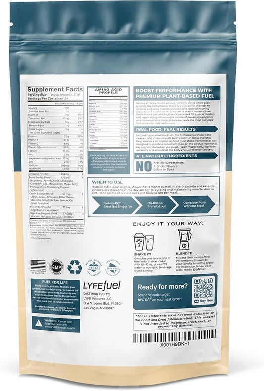 Vegan Protein Shake by LyfeFuel | Plant-Based Protein Powder with BCAA, Greens & Superfoods for Sports Performance, Recovery & Lean Muscle Building | Clean Whey Protein Powder (Vanilla, 24 Servings)