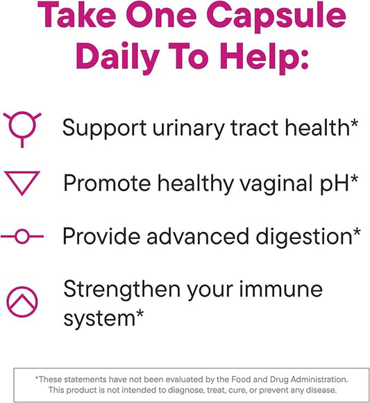 Daily Nouri Women’s Probiotic | Vaginal, Digestive, Immune Health & UTI Support | Whole Cranberry & Vegan Ahiflower Omega Oil | 30-Day Supply