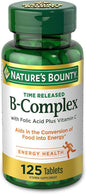 Nature's Bounty Vitamin B-Complex, Time Released 125 Count