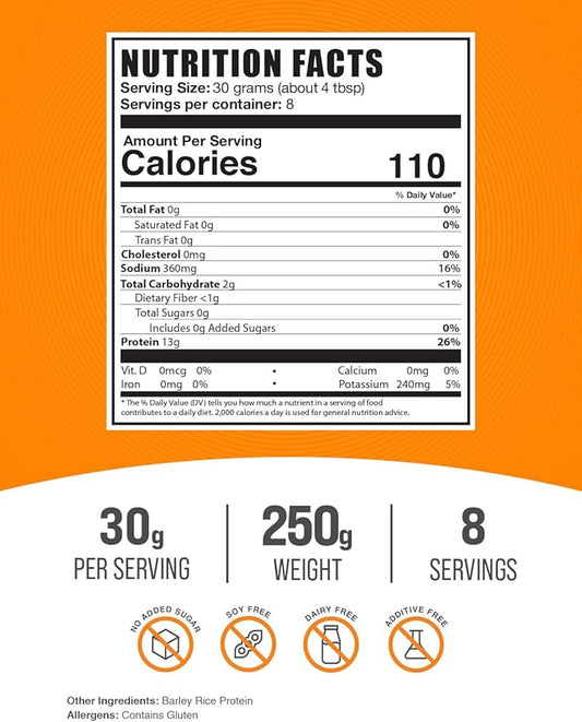 BulkSupplements.com Barley Rice Protein Powder 30g per 250g (8.8 (8.8 oz) 1)