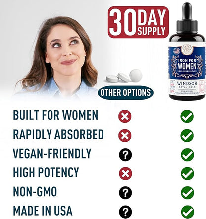 Liquid Iron Supplement for Women 2-Pack 2x2oz