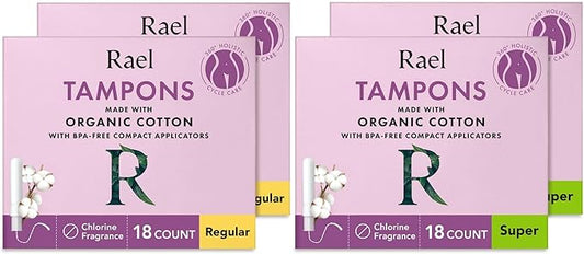 Rael Tampons, Compact Applicator Tampon Made (72 Count,