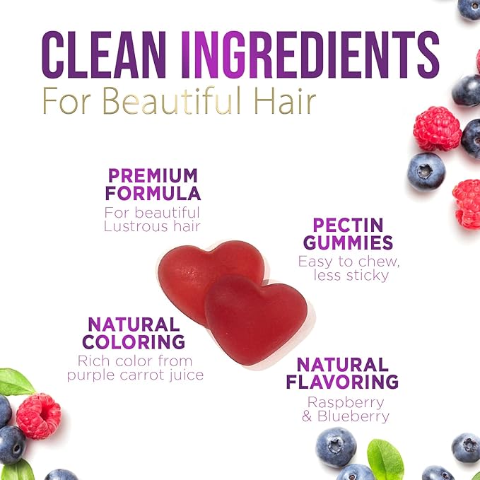 Hair Growth Supplement Gummy for Stronger, 5000 mcg 60 Gummies