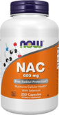 NOW Supplements, NAC (N-Acetyl Cysteine) 600 250 Veg