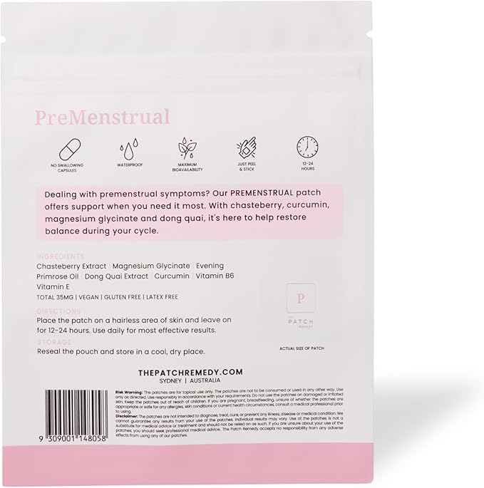 The Patch Remedy PreMenstrual Patch for Women 30 Topical B6 &