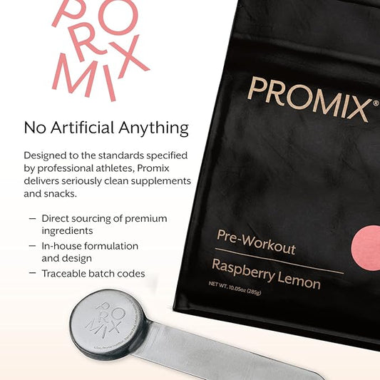 Promix Pre-Workout Powder, Raspberry Lemon B12, Caffeine,