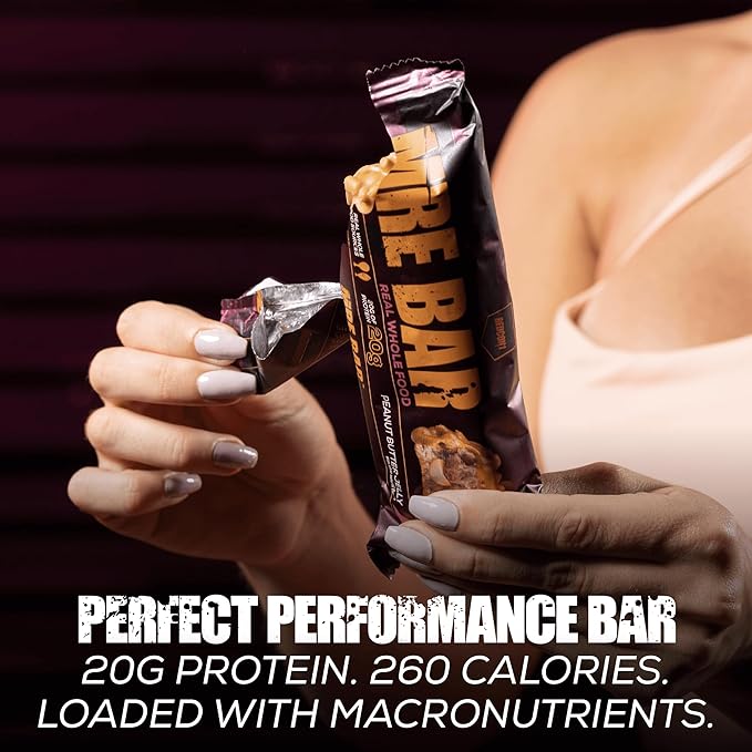 REDCON1 MRE Protein Bar, Blueberry Cobbler - Contains MCT Oil + 20g of Whole Food Protein - Easily Digestible, Macro Balanced Low Sugar Meal Replacement Bar (12 Bars)