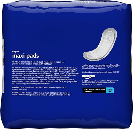 Amazon Basics Thick Maxi Pads 48 Count, 1 Pack