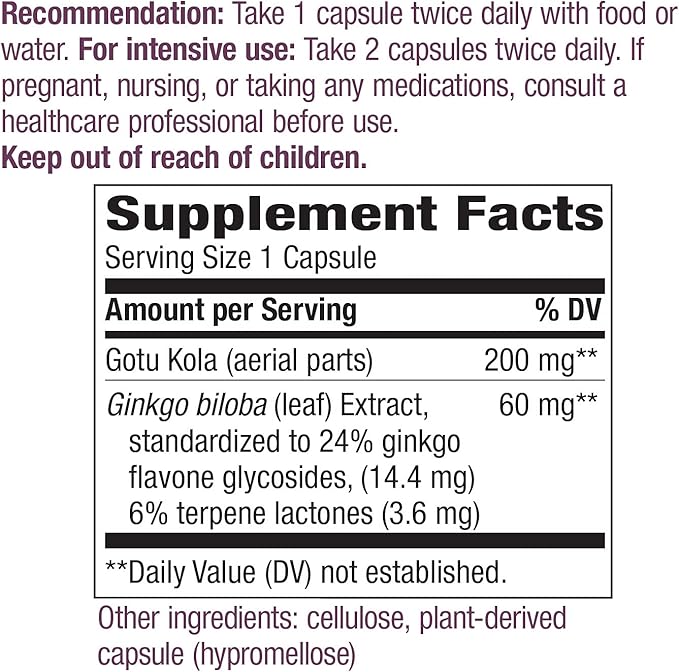 Nature's Way Ginkgold, Supports Memory and 60 Capsules