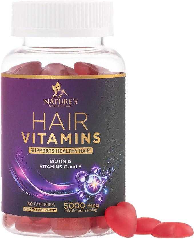 Hair Growth Supplement Gummy for Stronger, 5000 mcg 60 Gummies