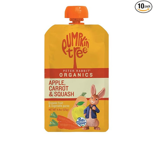 Pumpkin Tree Peter Rabbit Organics Apple, Carrot and Squash Puree, 4.4 Ounce (Pack of 10)