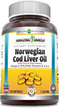 Amazing Omega Norwegian Cod Liver Oil 1250 mg 120 Softgels