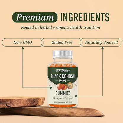 Black Cohosh Gummies for Women 50mg Black 60 Gummies