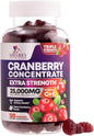 Cranberry Gummies - Urinary Tract Health Gummy + Vitamin C - 25,000mg - Triple Strength Cranberry Concentrate Extract Supplement Pills, Ultimate Potency, Non-GMO, Gluten Free - 120 Gummies