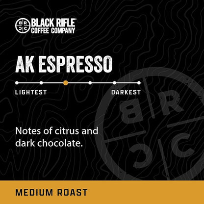 Black Rifle Coffee Company AK Espresso, Medium Roast K Cups, 50 Single Serve Coffee Pods