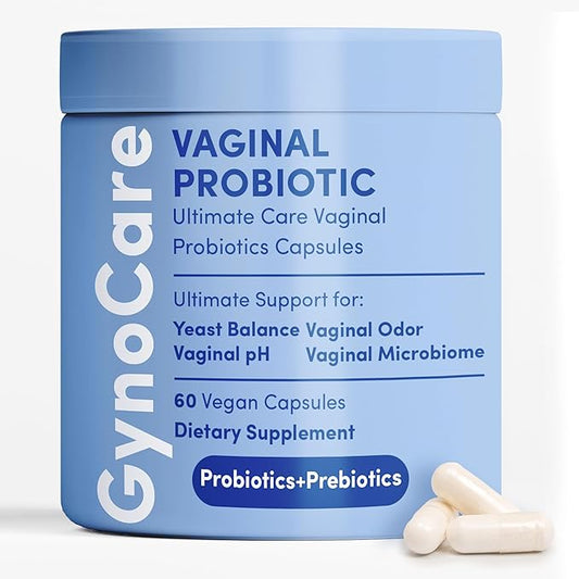 GynoCare Vaginal Probiotics for Women pH Balance | Prebiotics & Probiotics for Women | Women's Probiotics for Vaginal Health | Female Vaginal Probiotics for Odor Relief | 60 Capsules