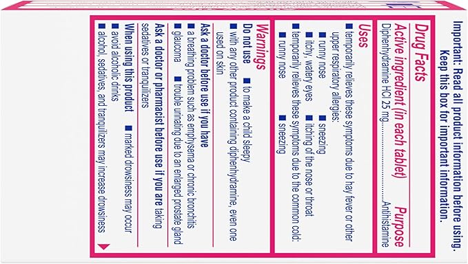 Benadryl Ultratabs Antihistamine Allergy Relief Medicine, 100 ct