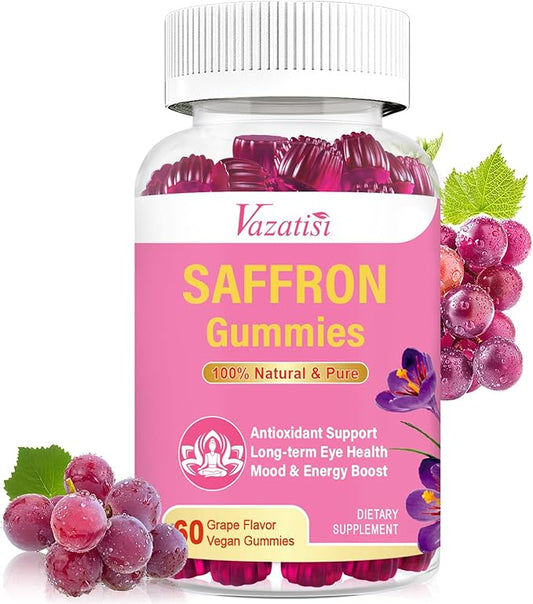 Natural Saffron Gummies 100 mg, 60 Gummies, 30 Day