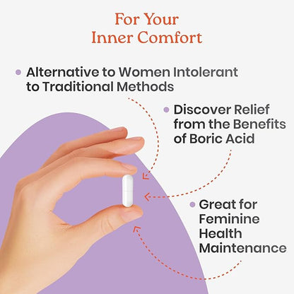 NewLife Naturals - Boric Acid Suppositories for Women pH Balance Pills - 600mg - Feminine Care - Vaginal Odor Itching Discharge BV | Made in USA | 30 Capsules