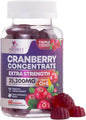 Cranberry Gummies - Urinary Tract Health Gummy + Vitamin C - 25,000mg - Triple Strength Cranberry Concentrate Extract Supplement Pills, Ultimate Potency, Non-GMO, Gluten Free - 60 Gummies