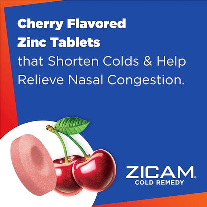 Zicam Cold Remedy Zinc Rapidmelts, Cherry Flavor, 18 Count (Pack of 1)